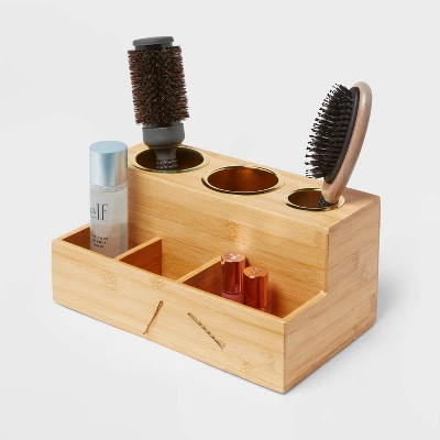 12" X 7" X 6" Bamboo Hair Tools Organizer With 5pc Magnets - Brightroom™ - Image 3