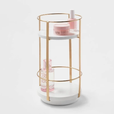 10" X 5.7" Round Metal Countertop Turntable Brass - Brightroom™ - Image 3