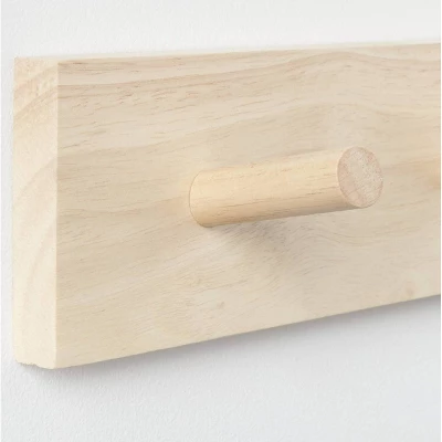 Wood 3 Hooks Rail Natural - Brightroom™ - Image 2