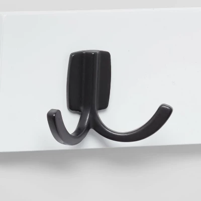 Modern Octopus 5 Rail Matte Black Hooks White - Brightroom™ - Image 2