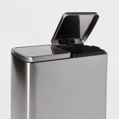 60L Stainless Steel Step Trash And Recycle Can - Brightroom™ - Image 2