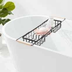Metal Bathtub Caddy With Wood Handles - Brightroom™