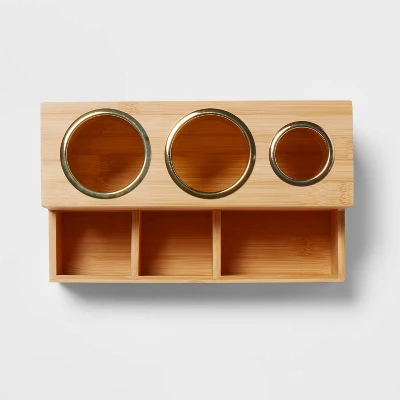 12" X 7" X 6" Bamboo Hair Tools Organizer With 5pc Magnets - Brightroom™ - Image 2