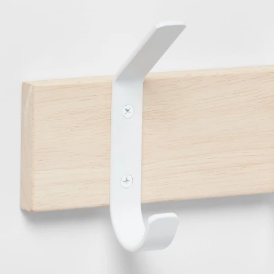 Mixed Material 5 Hooks Rail Matte White - Brightroom™ - Image 2