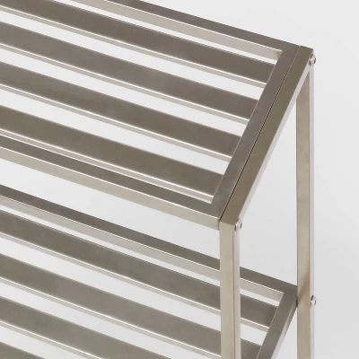 Tall Wood Wall Shelf Brushed Nickel Metal - Brightroom™ - Image 2