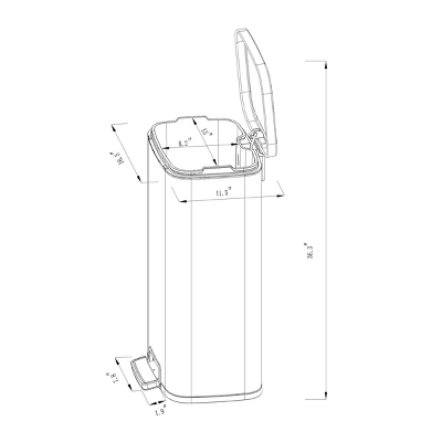45L Rectangular Step Trash Can - Brightroom™ - Image 4