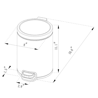 5L Round Step Trash Can - Brightroom™ - Image 3
