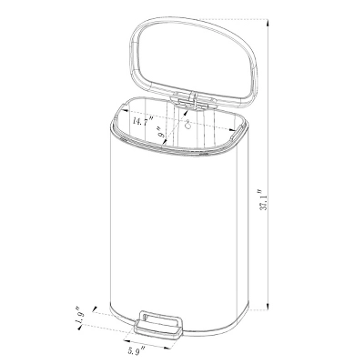 45L D Shape Step Trash Can - Brightroom™ - Image 4