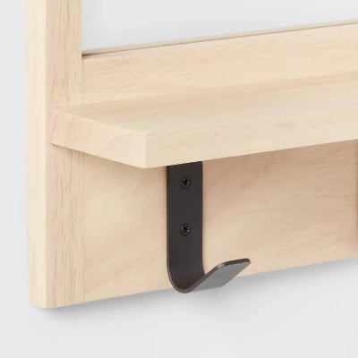 Wood Entryway Organizer With Mirror Light Wood - Brightroom™ - Image 2