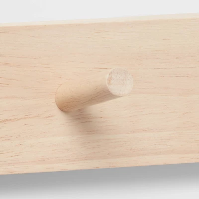 Wood 5 Hooks Rail Natural - Brightroom™ - Image 2
